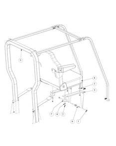Seat Assembly Diagram and Parts List for M60-KW ROPS-53BH5D8X750-25HP-OHV Cub Cadet Lawn Tractor